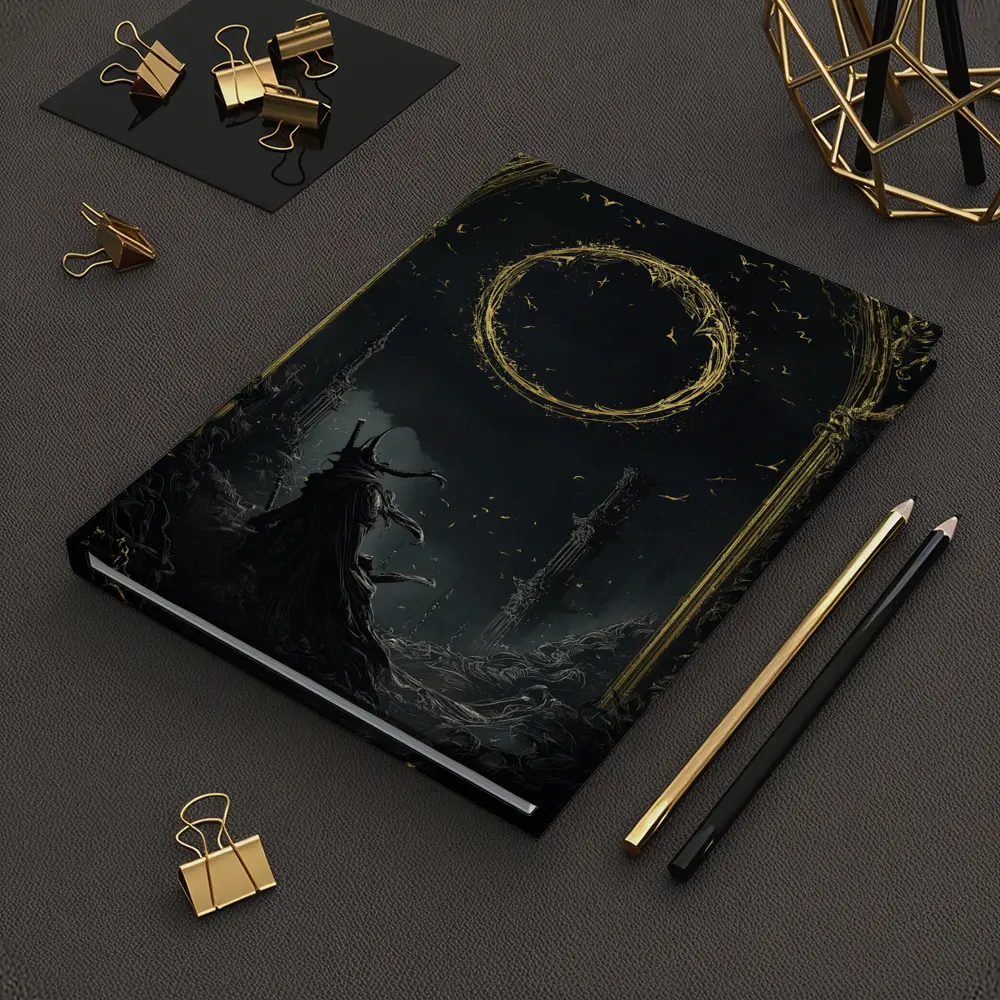 Dark Wizard Golden Circle Fantasy Art – Notebooks