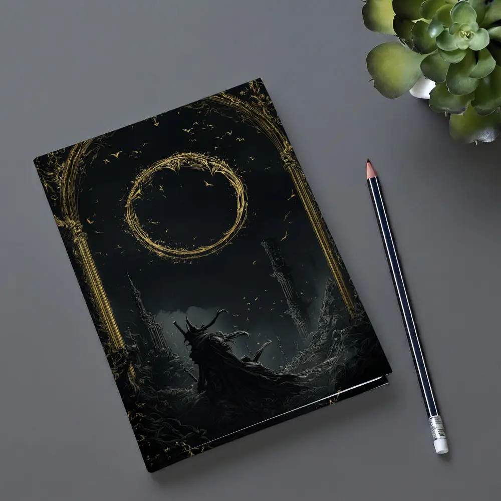 Dark Wizard Golden Circle Fantasy Art – Notebooks