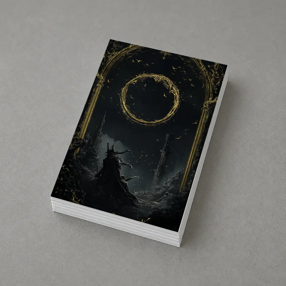 Dark Wizard Golden Circle Fantasy Art – Postcards