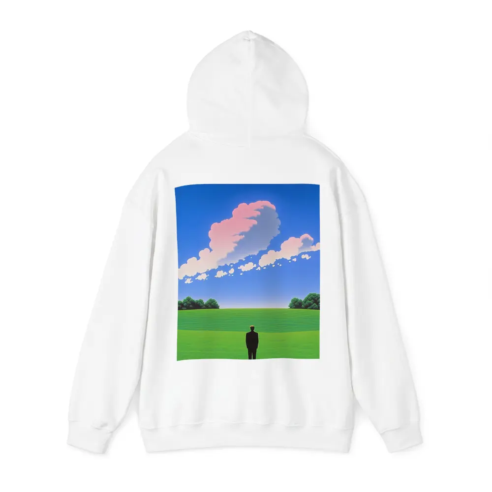 Solitary Man Standing Green Field Blue Sky – Hoodies