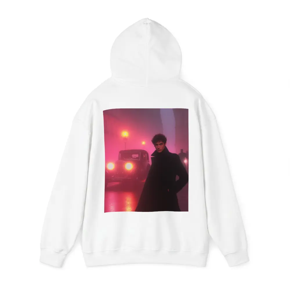 Young Man Foggy Noir City Street Night – Hoodies
