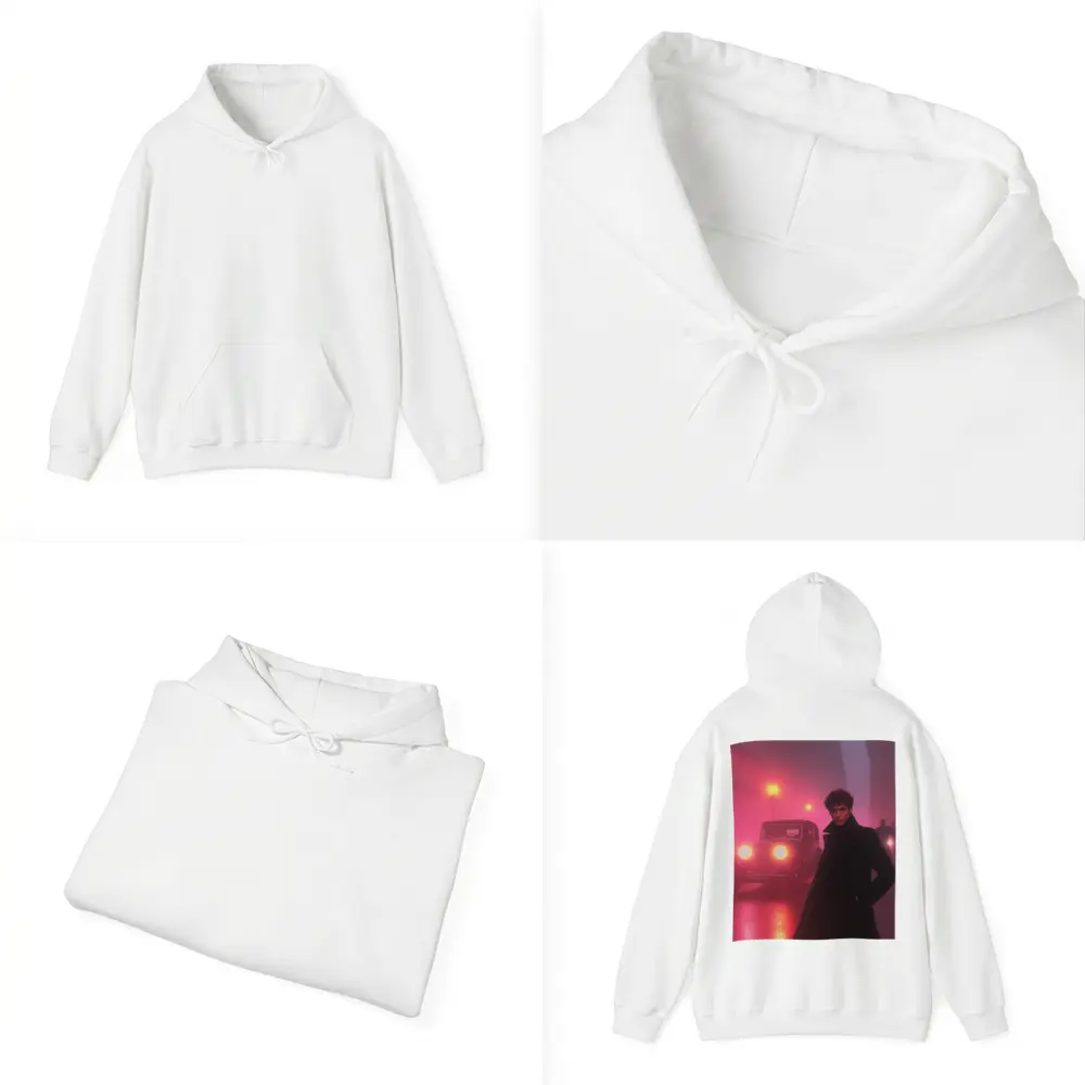 Young Man Foggy Noir City Street Night – Hoodies