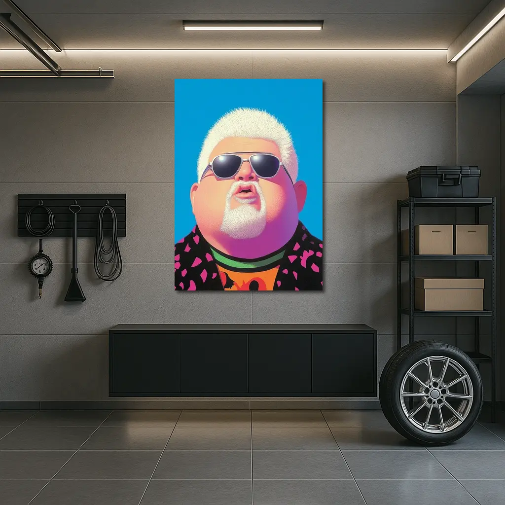 Pop Art Man Sunglasses Blue Sky Background – Wall Art