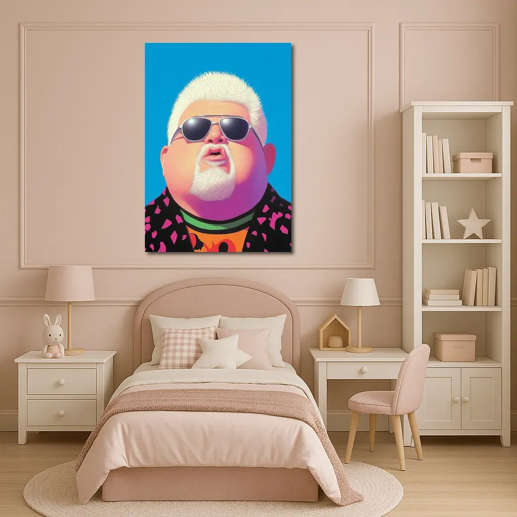 Pop Art Man Sunglasses Blue Sky Background – Wall Art