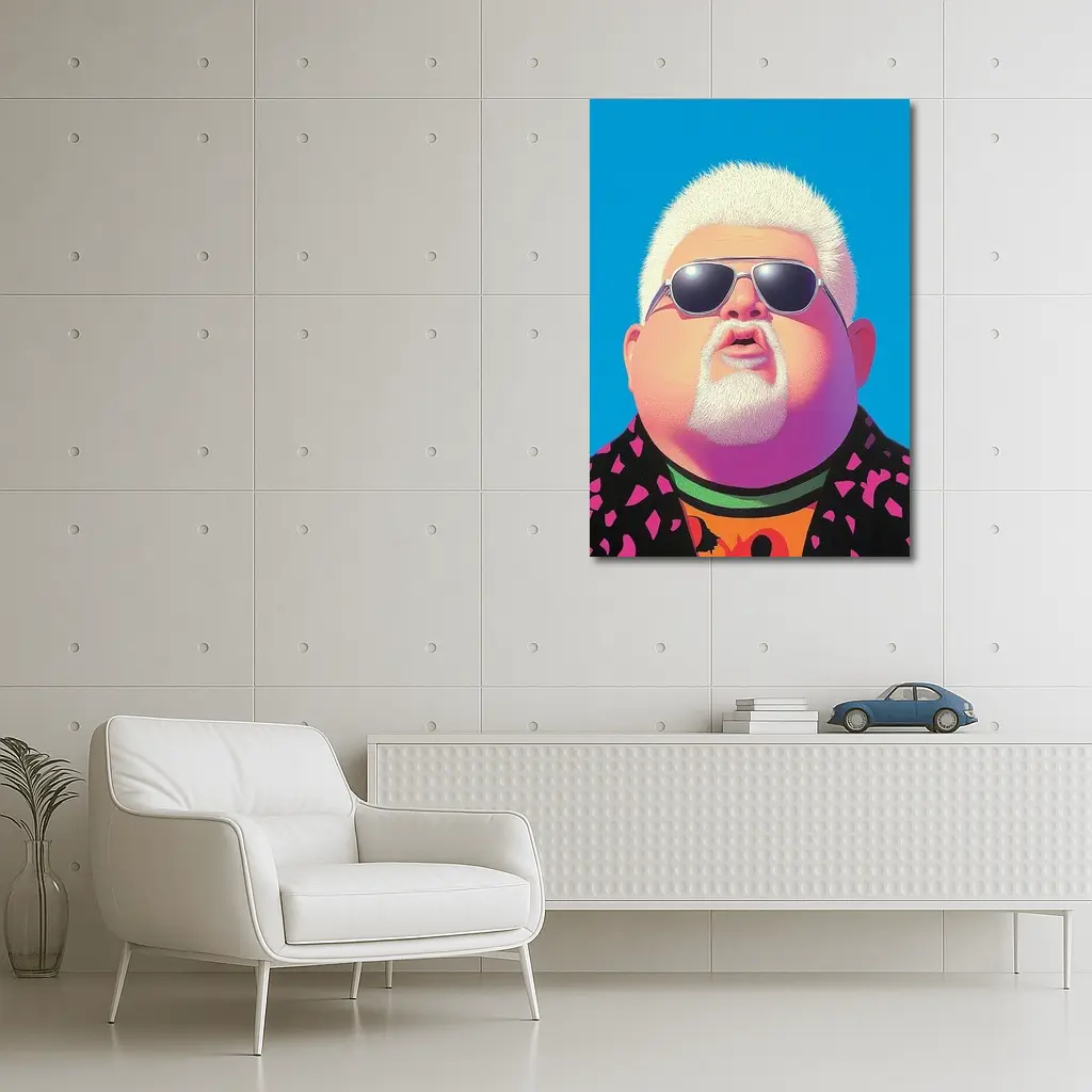 Pop Art Man Sunglasses Blue Sky Background – Wall Art