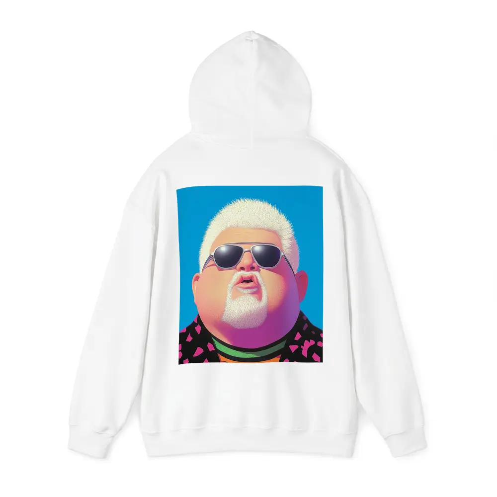 Pop Art Man Sunglasses Blue Sky Background – Hoodies