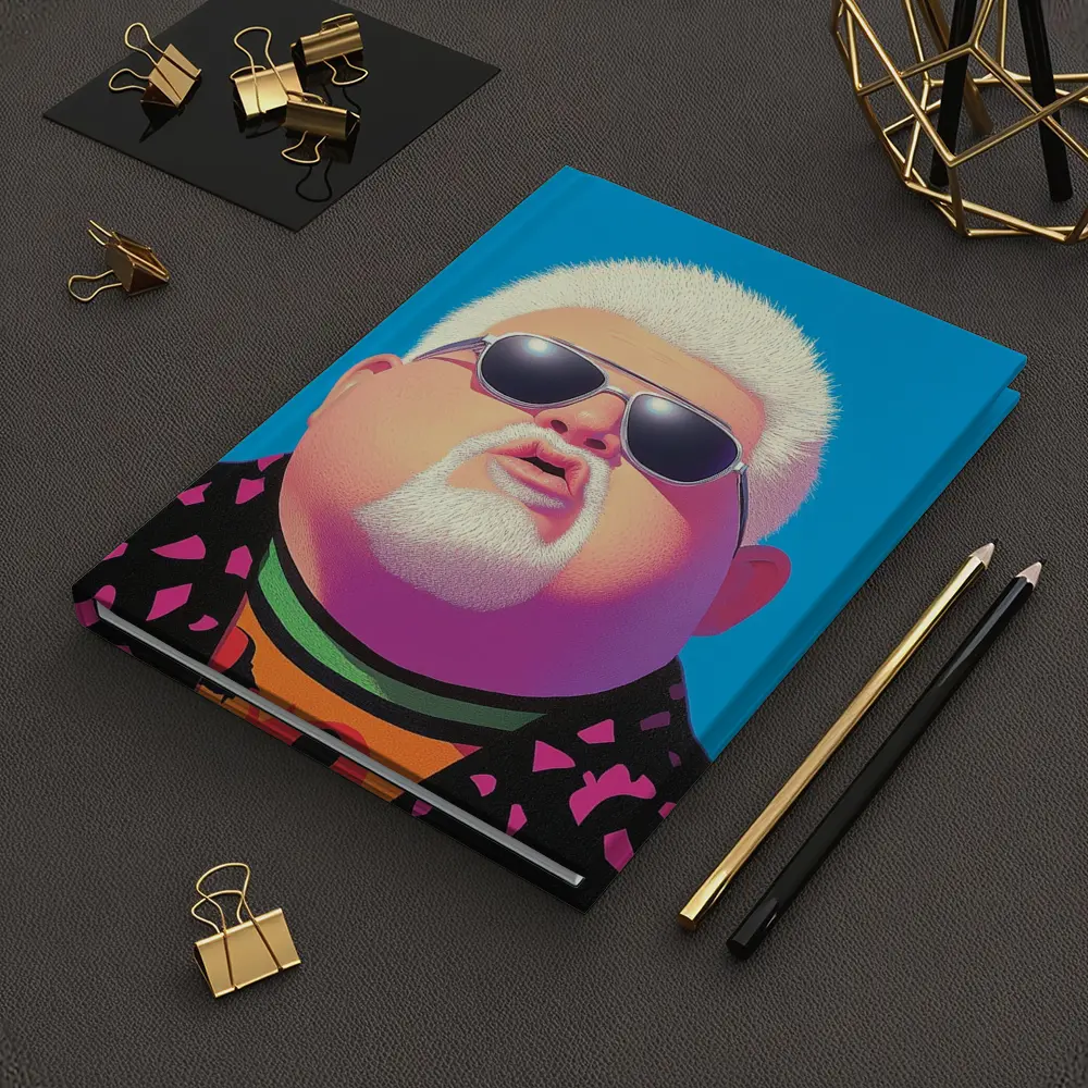 Pop Art Man Sunglasses Blue Sky Background – Notebooks