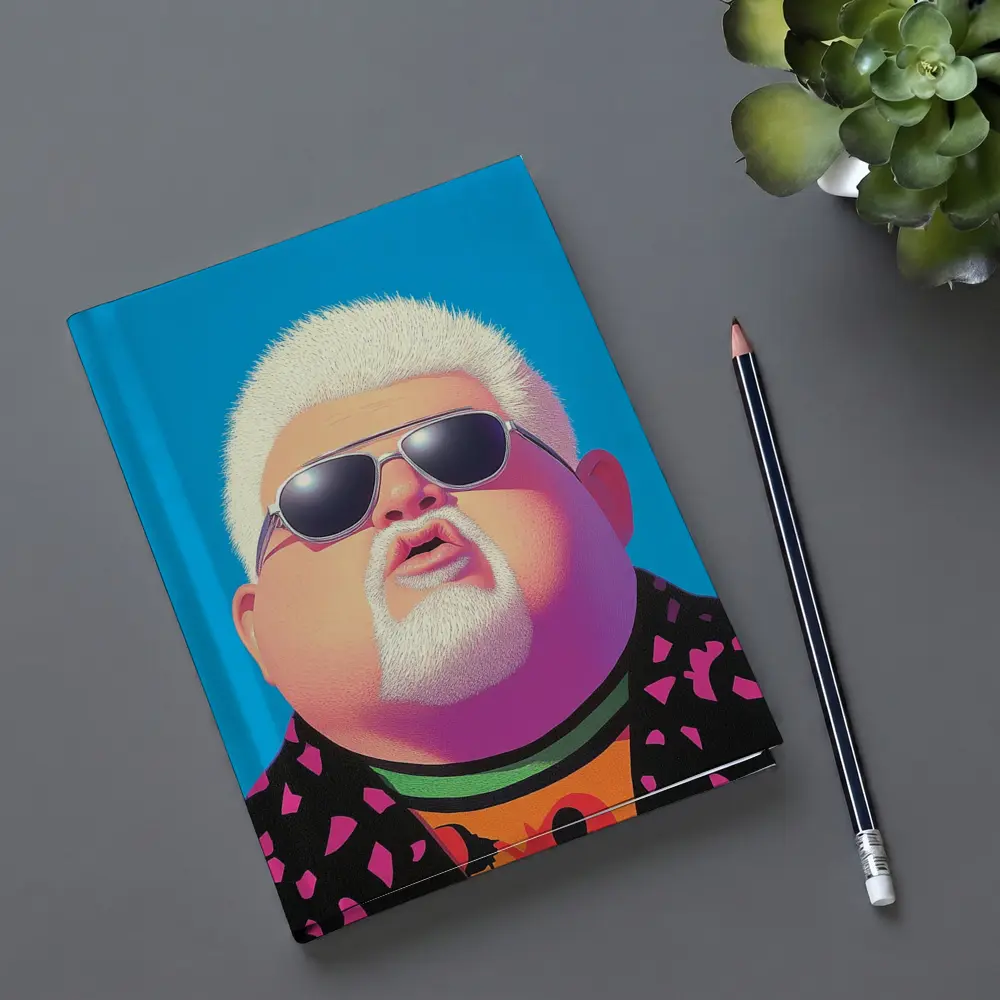 Pop Art Man Sunglasses Blue Sky Background – Notebooks