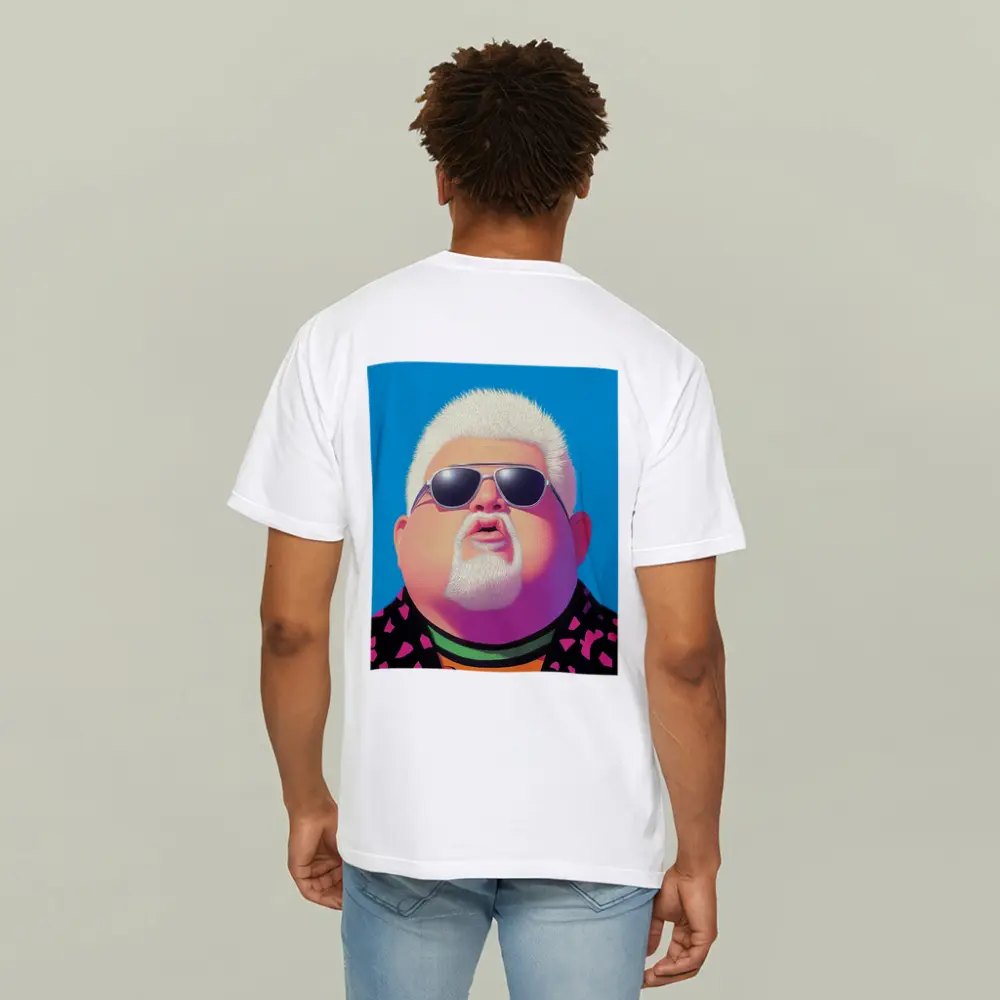 Pop Art Man Sunglasses Blue Sky Background – T-Shirts
