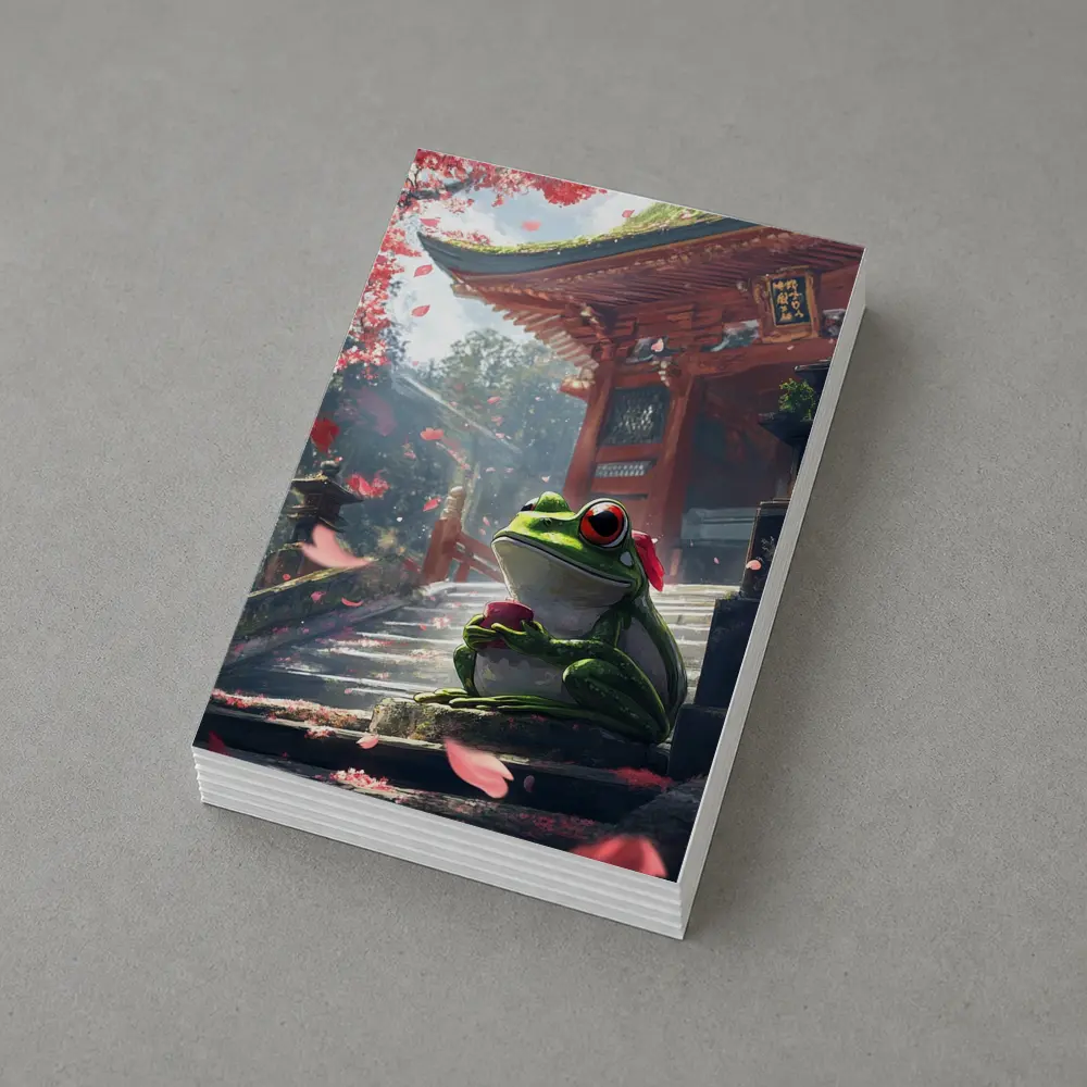 Green Tree Frog Sitting Japanese Temple – Postcards