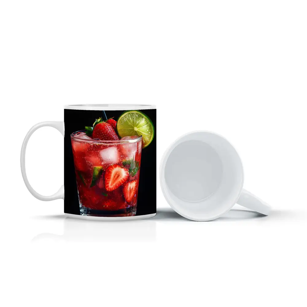 Strawberry Mojito Cocktail Dark Background – Mugs