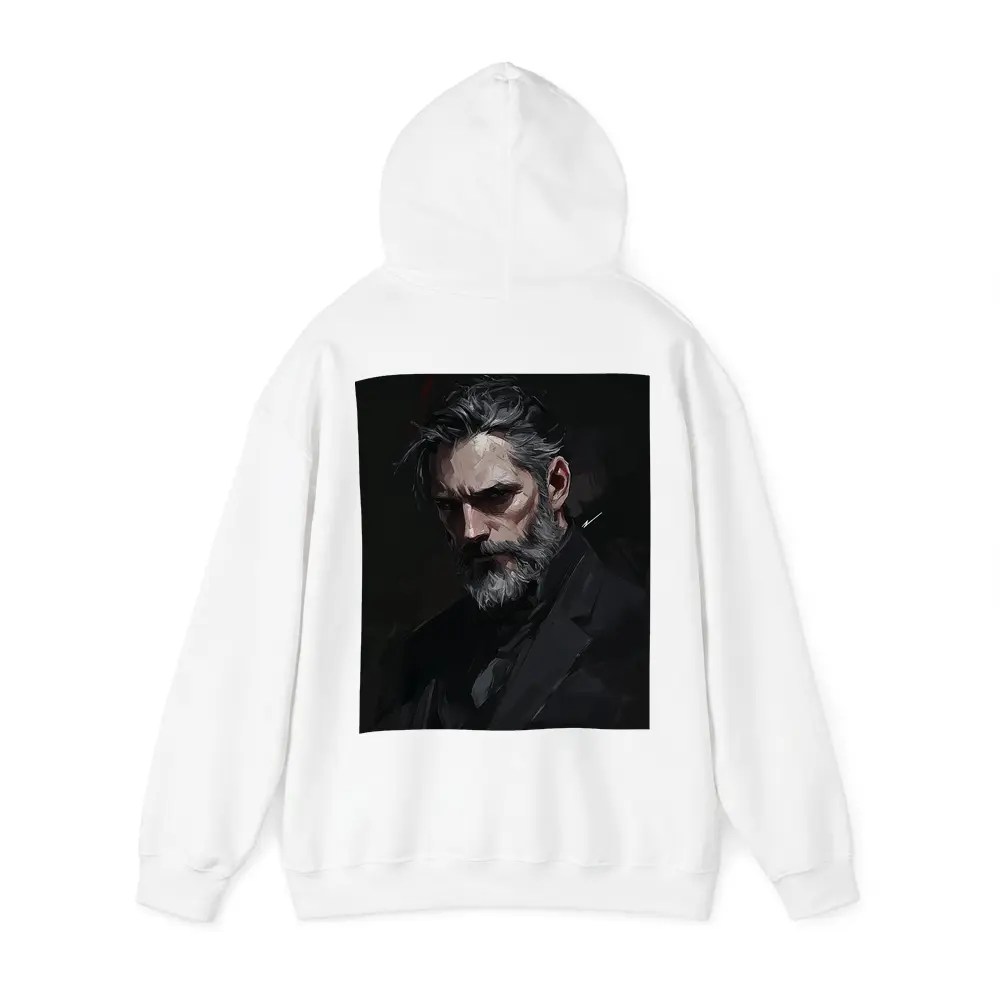 Dark Portrait Bearded Man Digital Painting – Hoodies