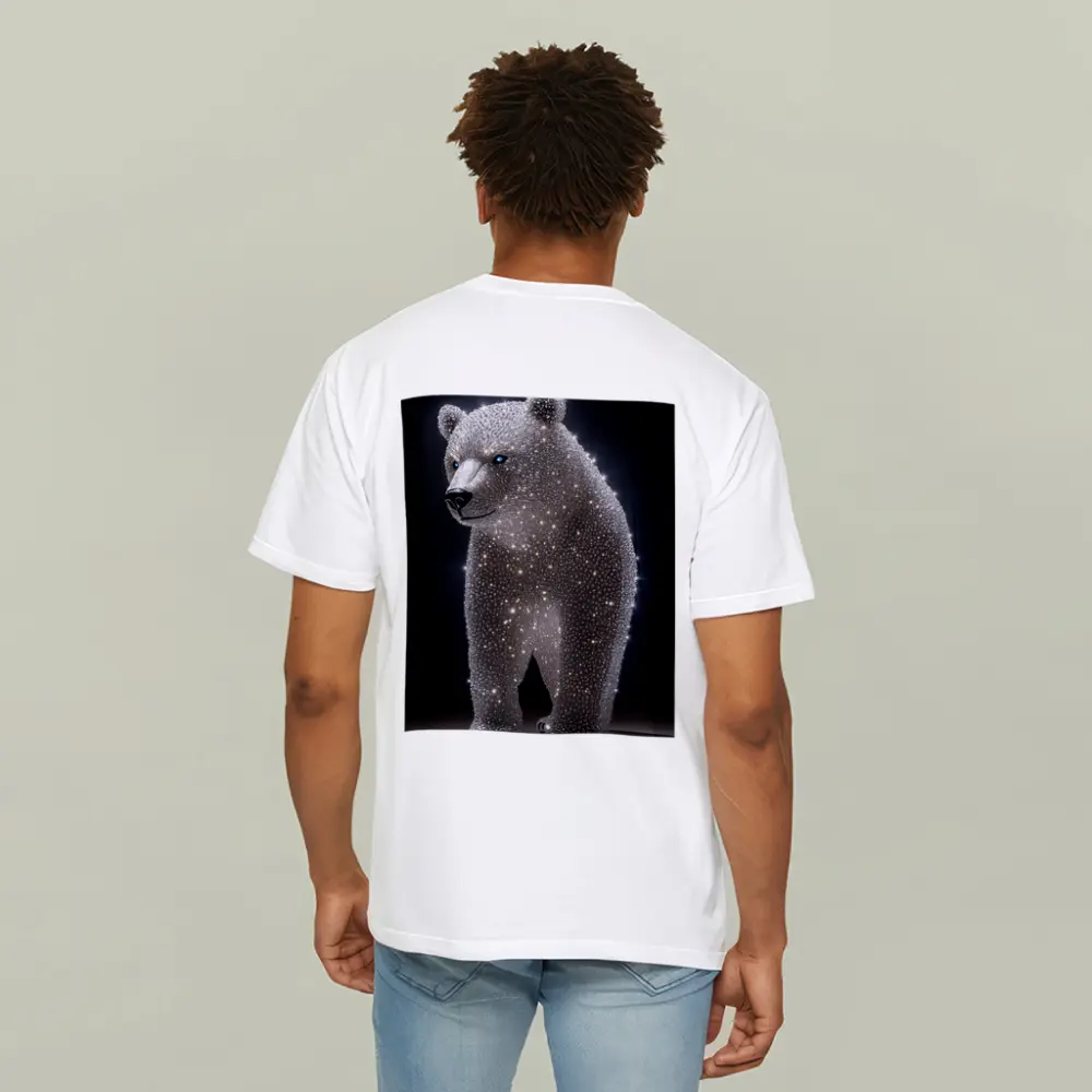 Crystal Diamond Bear Sculpture Dark Background – T-Shirts