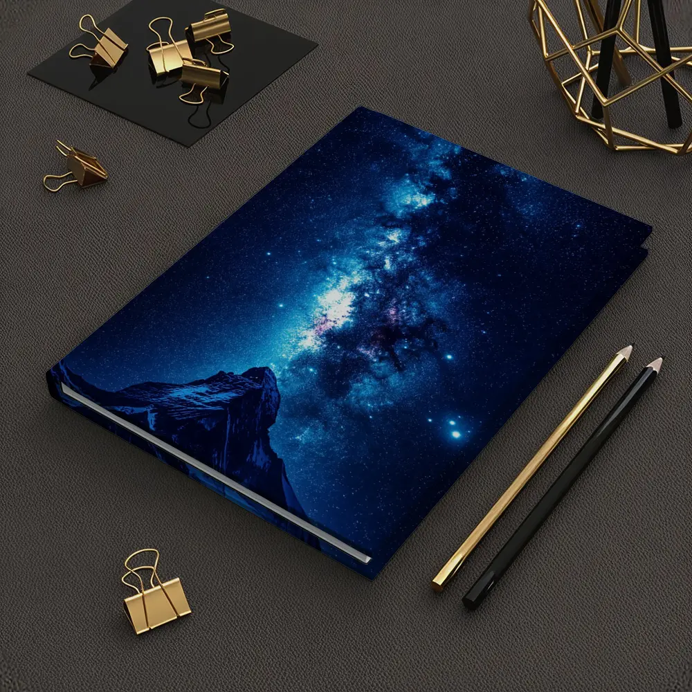 Milky Way Over Snow Capped Mountain Night – Notebooks