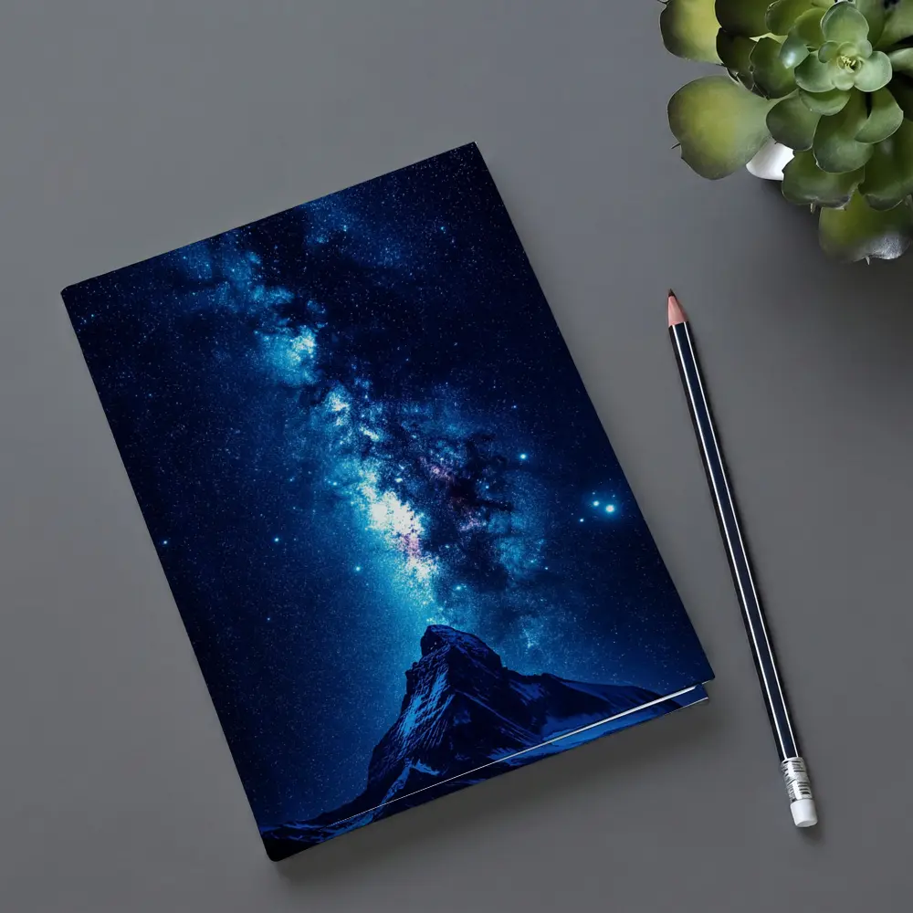 Milky Way Over Snow Capped Mountain Night – Notebooks