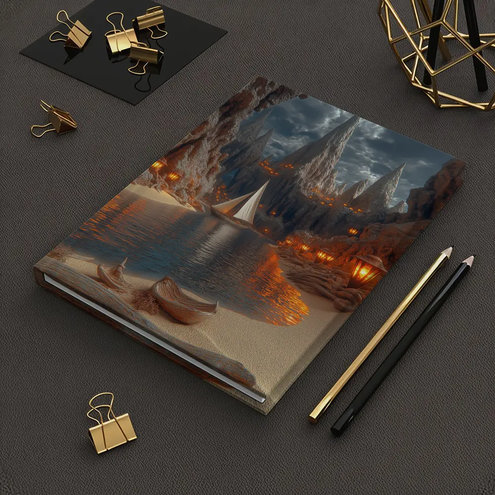 Sailboat Canyon Cove With Glowing Lanterns – Notebooks