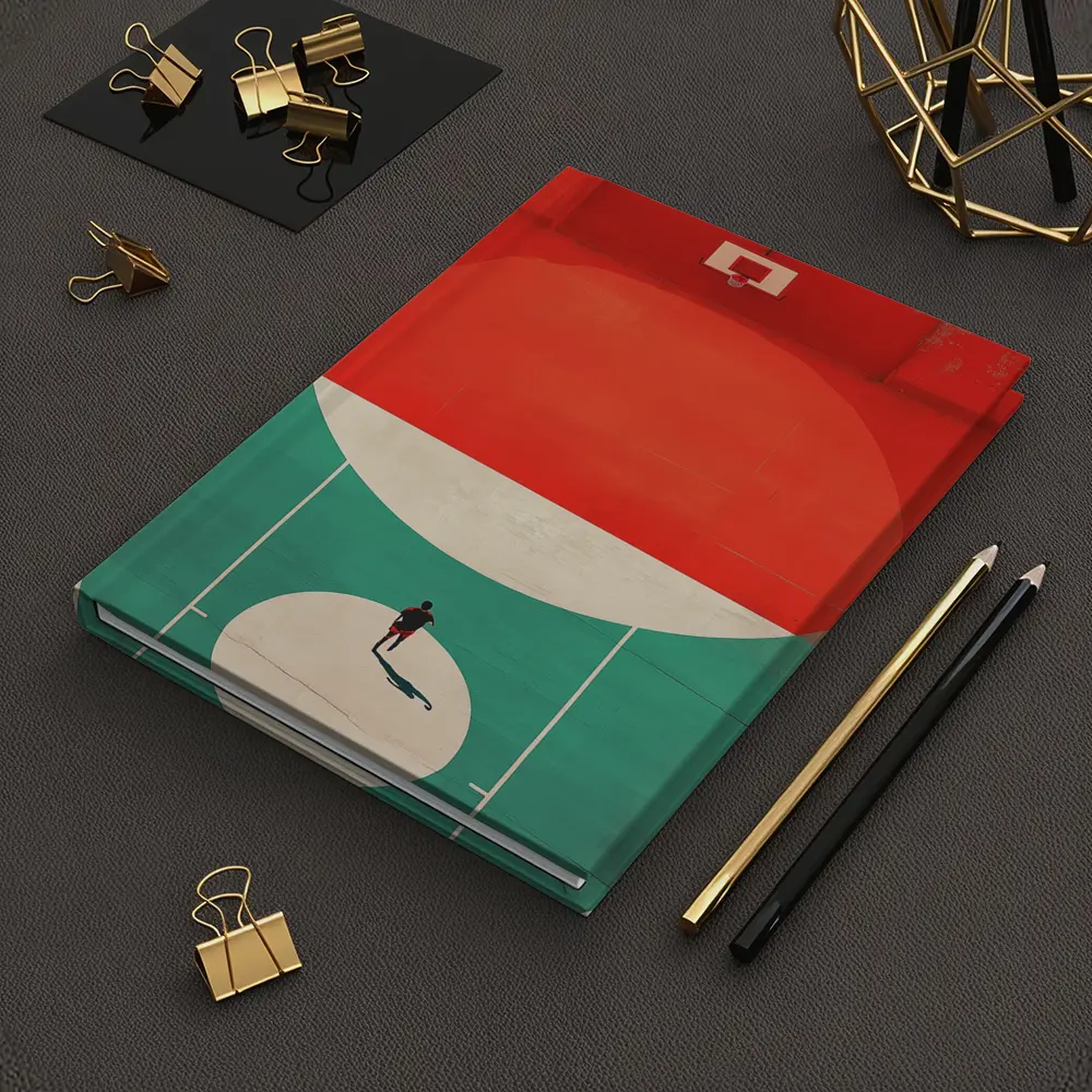Lone Player on Retro Basketball Court – Notebooks
