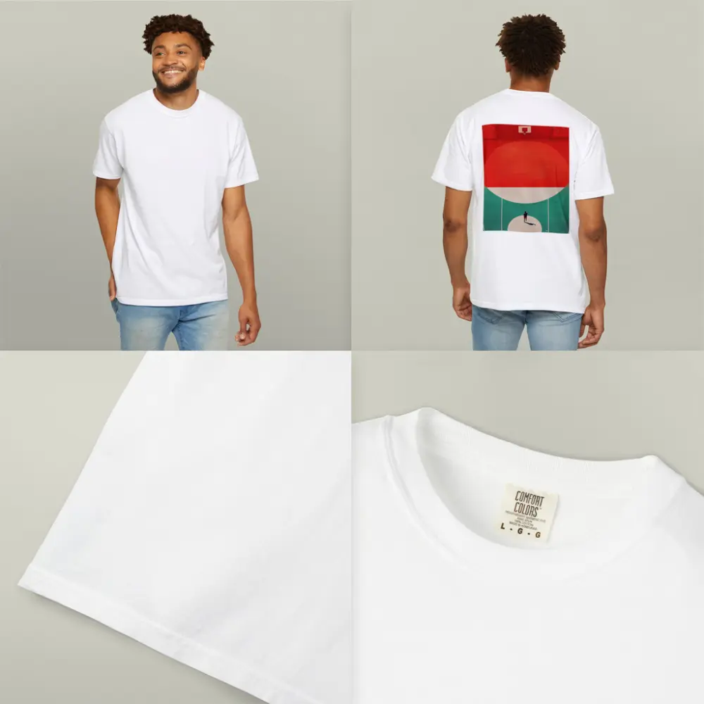 Lone Player on Retro Basketball Court – T-Shirts
