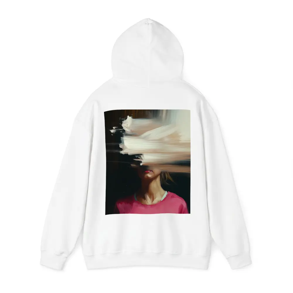 Abstract Glitch Portrait Woman Pink Shirt – Hoodies