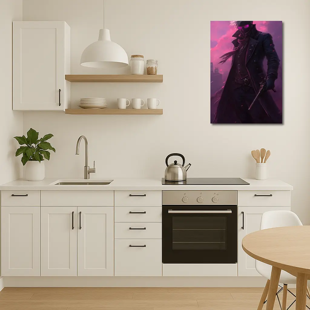 Anime Swordsman Dark Purple Cloudy Sky – Wall Art