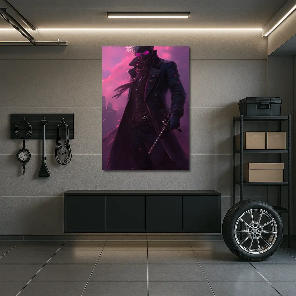 Anime Swordsman Dark Purple Cloudy Sky – Wall Art