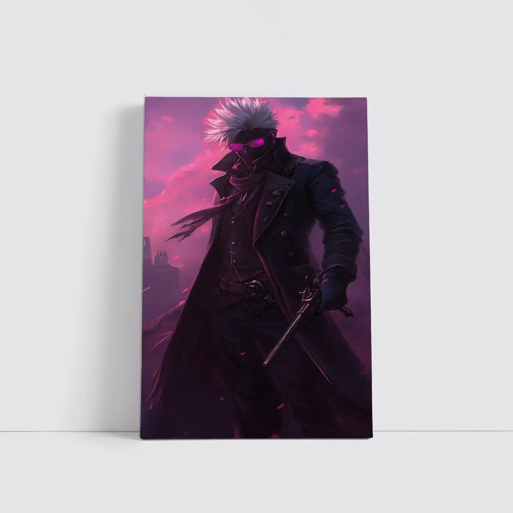 Anime Swordsman Dark Purple Cloudy Sky – Wall Art