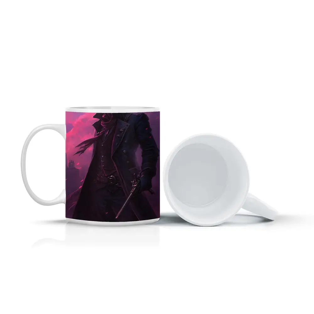 Anime Swordsman Dark Purple Cloudy Sky – Mugs