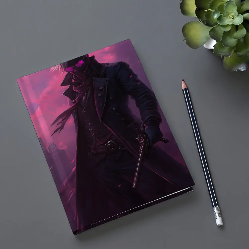 Anime Swordsman Dark Purple Cloudy Sky – Notebooks