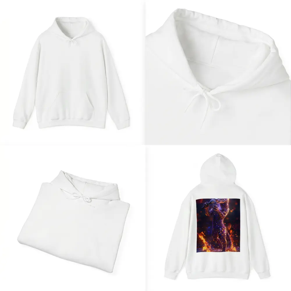 Glittery Leopard Singing On Fire Stage – Hoodies