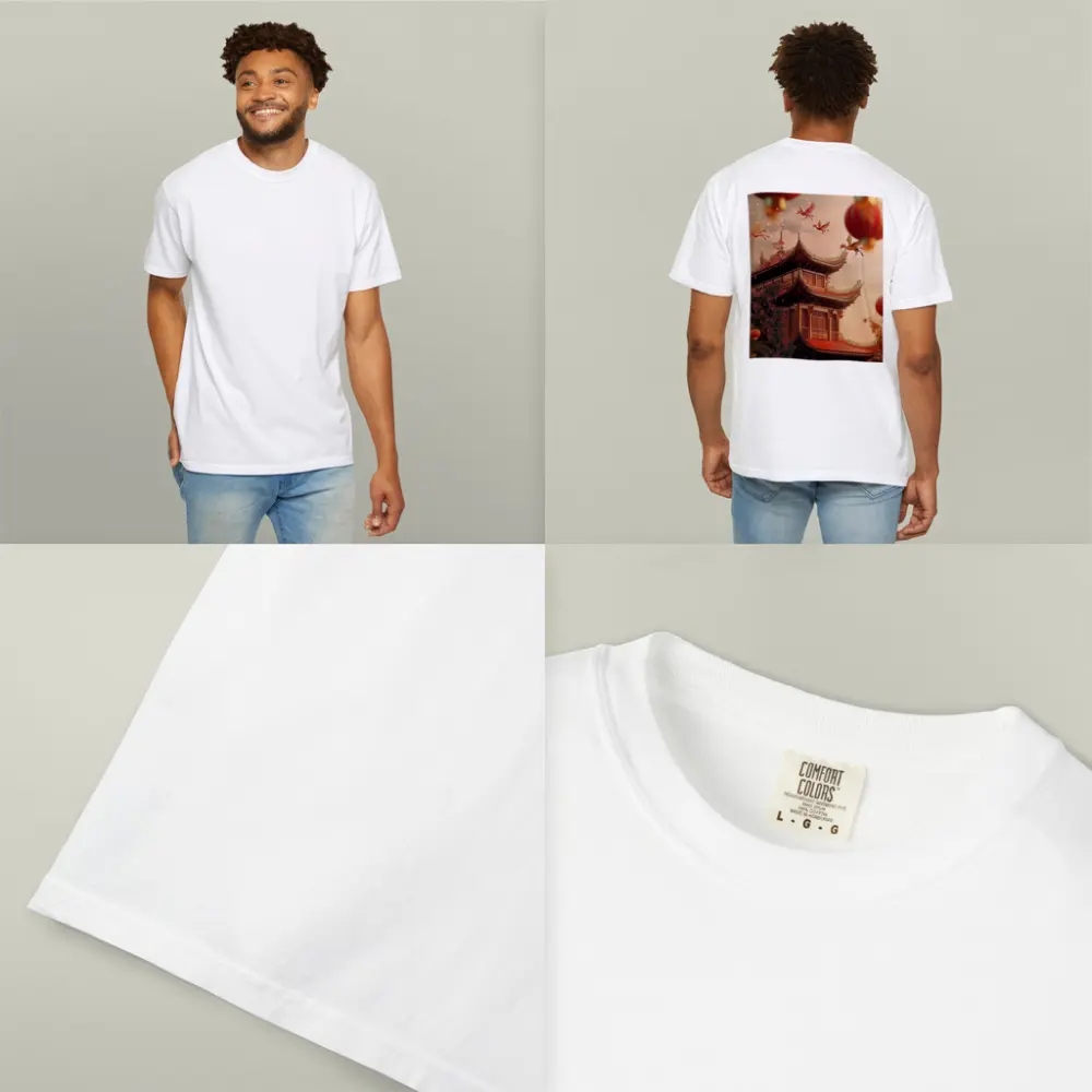 Chinese Temple Red Lanterns Phoenix Birds Sky – T-Shirts