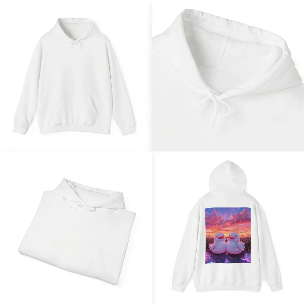 Cute Anime Ducks Sunset Sky Art – Hoodies