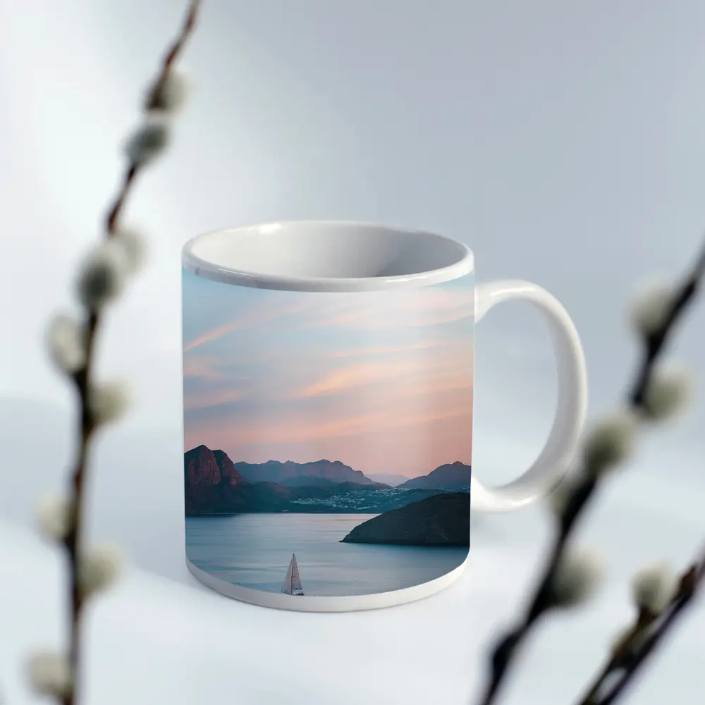 Friends Campfire Sailboat Mountain Sunset Lake – Mugs