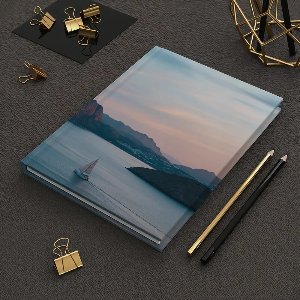 Friends Campfire Sailboat Mountain Sunset Lake – Notebooks