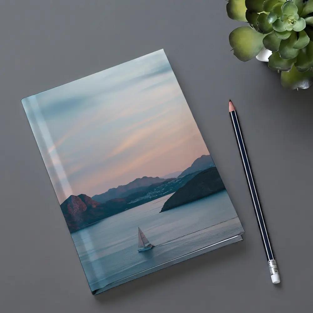 Friends Campfire Sailboat Mountain Sunset Lake – Notebooks
