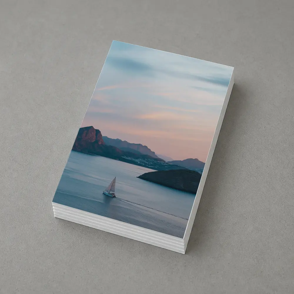 Friends Campfire Sailboat Mountain Sunset Lake – Postcards