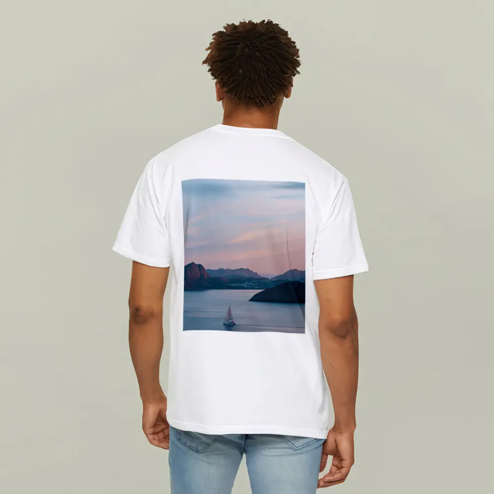 Friends Campfire Sailboat Mountain Sunset Lake – T-Shirts