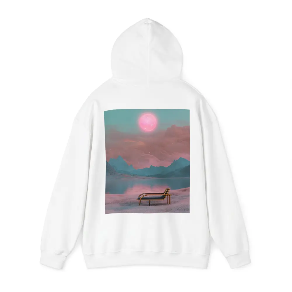 Surreal Pink Moon Mountains Lake Lounge Chair – Hoodies