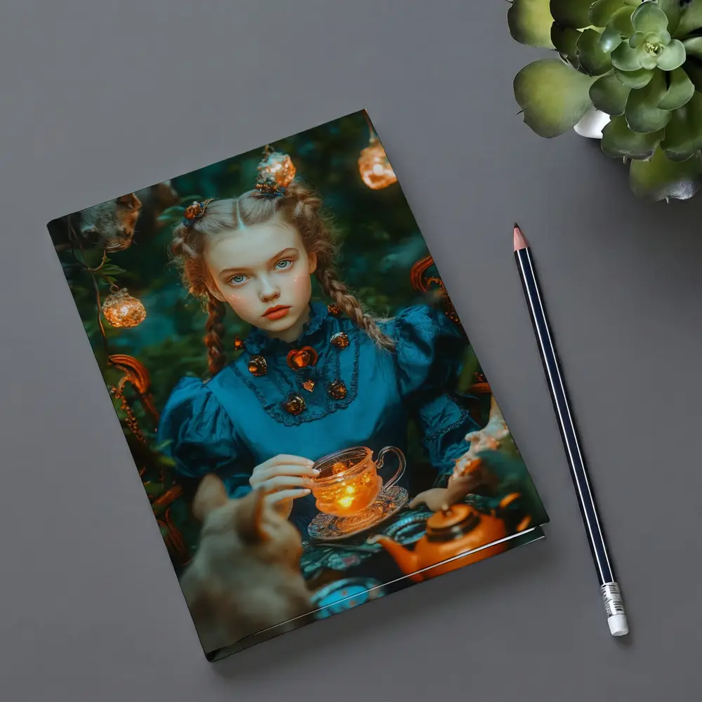 Girl in Blue Dress Magical Tea Party – Notebooks