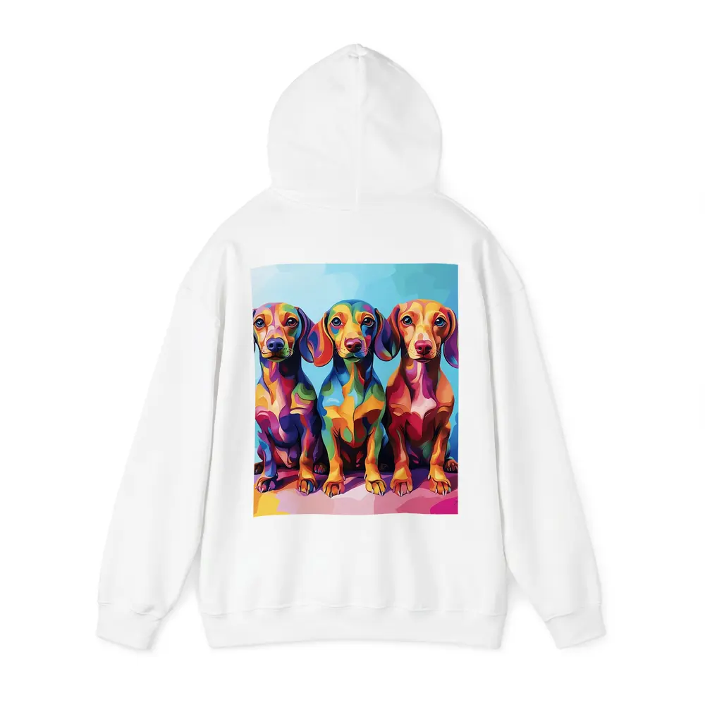 Three Colorful Dachshund Dogs Pop Art – Hoodies