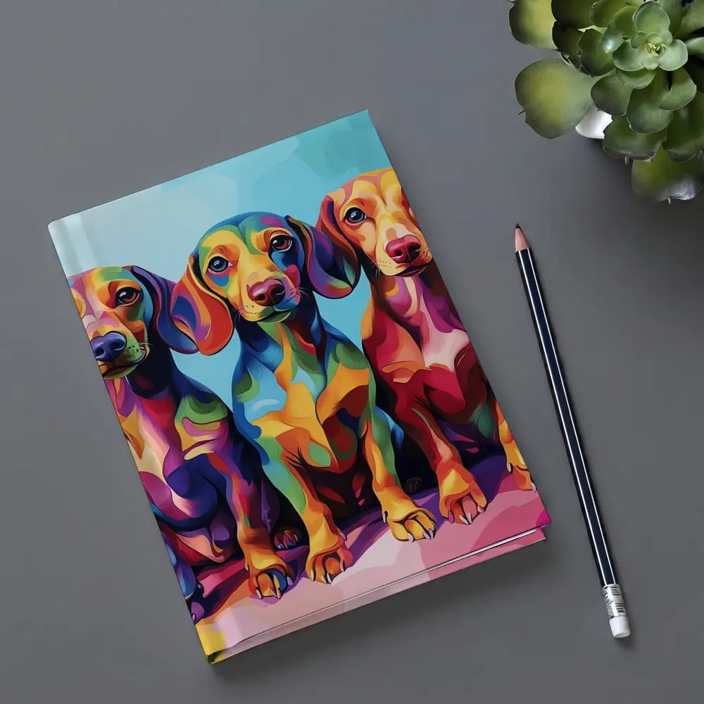 Three Colorful Dachshund Dogs Pop Art – Notebooks