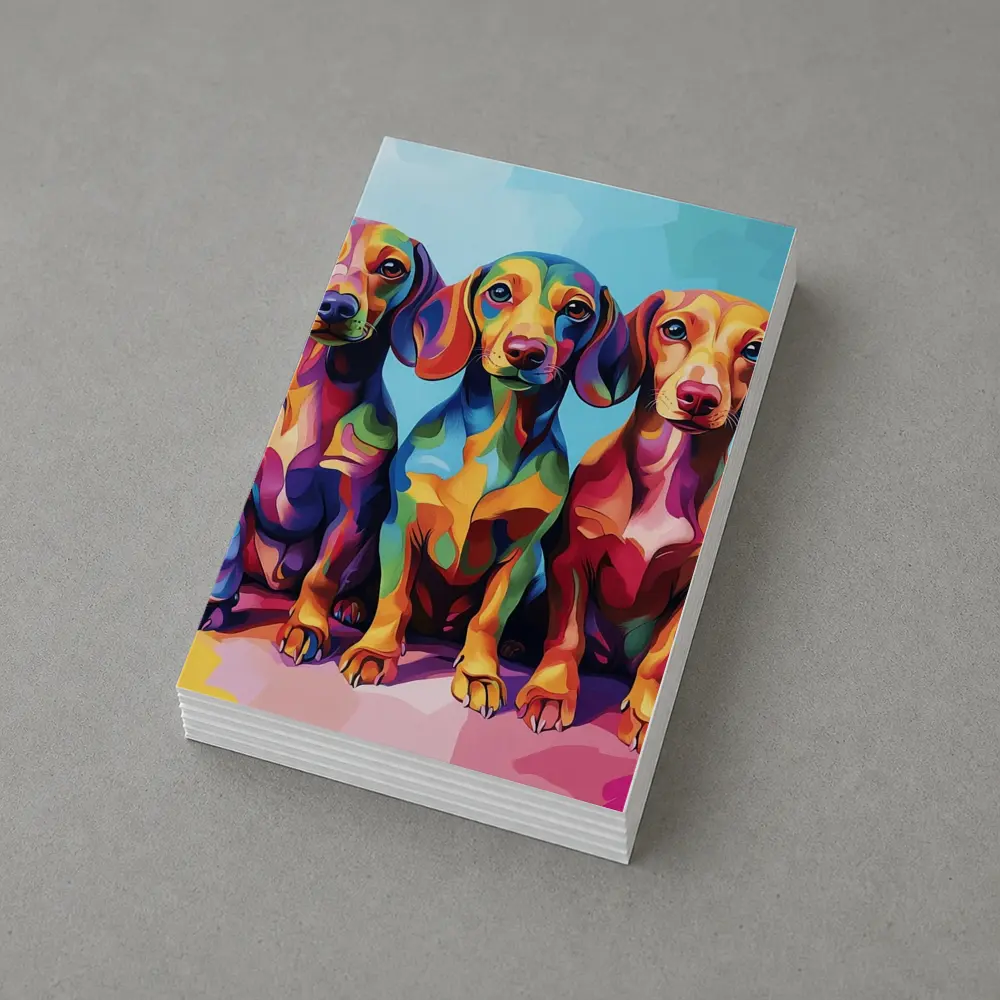 Three Colorful Dachshund Dogs Pop Art – Postcards