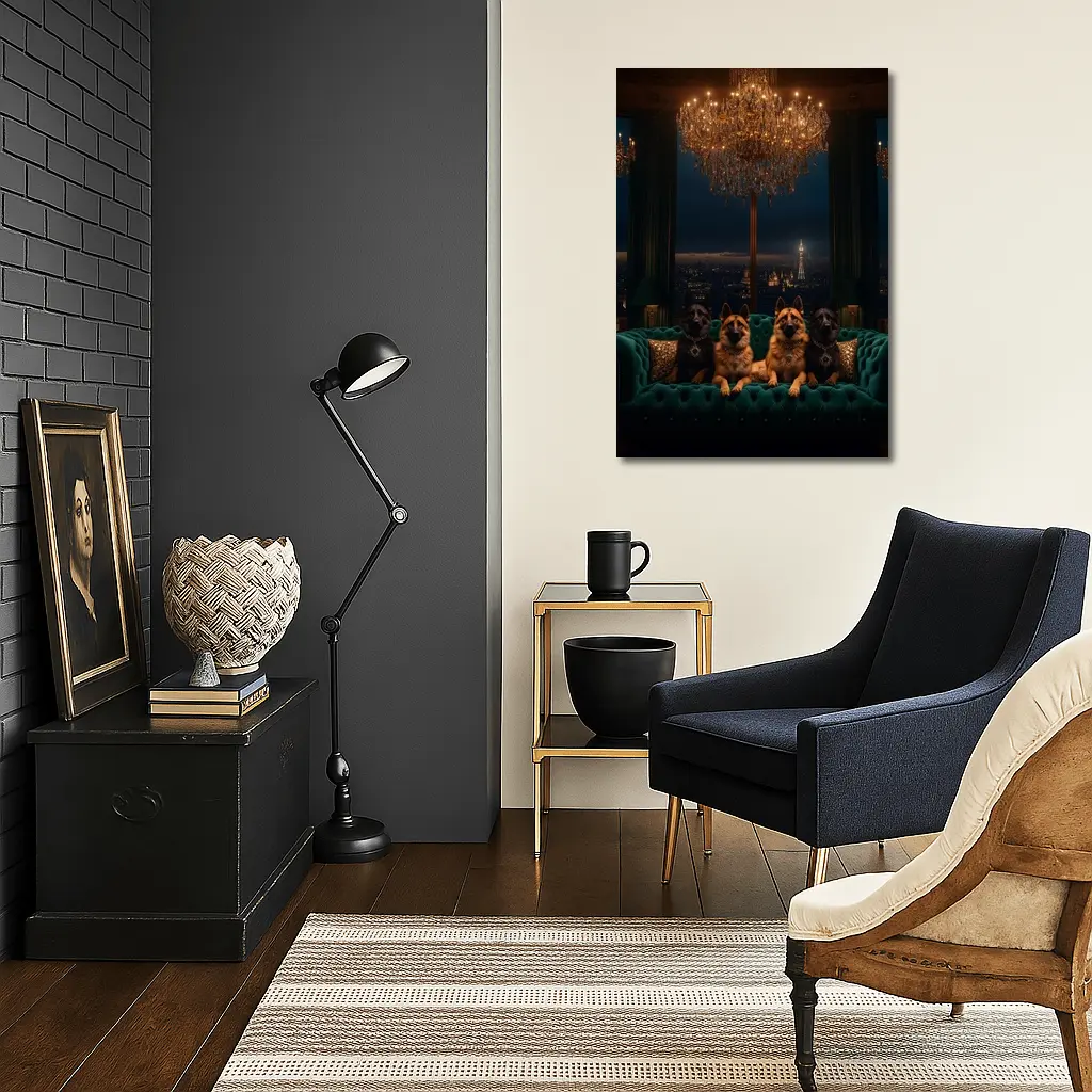 German Shepherds Luxury Penthouse City Night – Wall Art