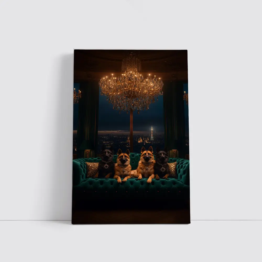German Shepherds Luxury Penthouse City Night – Wall Art