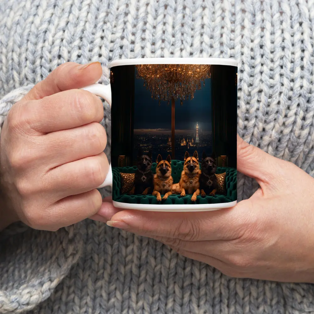 German Shepherds Luxury Penthouse City Night – Mugs