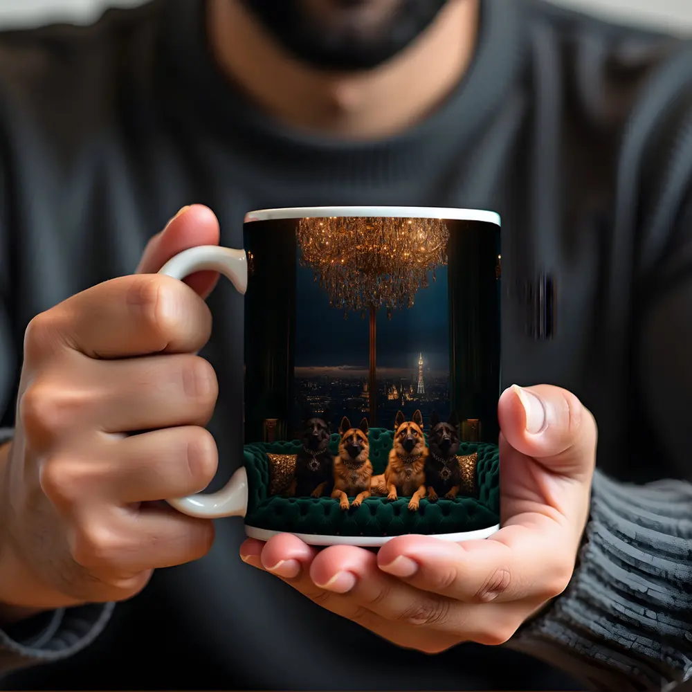 German Shepherds Luxury Penthouse City Night – Mugs