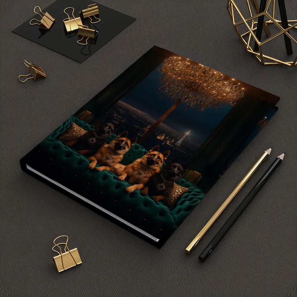 German Shepherds Luxury Penthouse City Night – Notebooks
