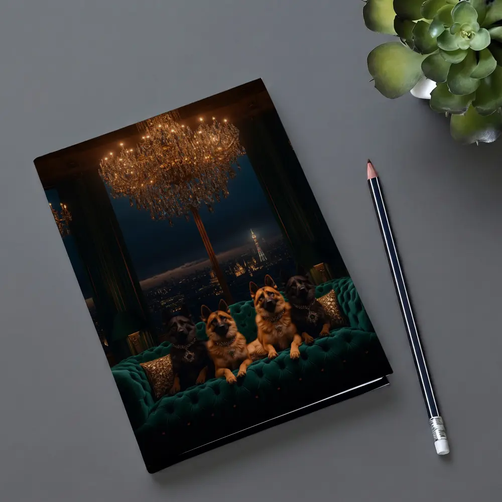 German Shepherds Luxury Penthouse City Night – Notebooks