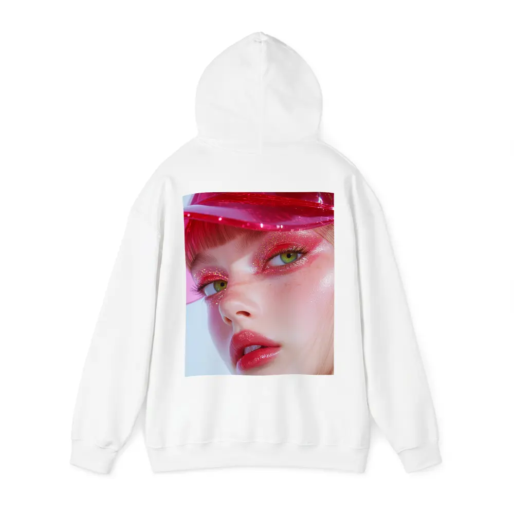 Pink Glitter Makeup Woman Glossy Cap – Hoodies