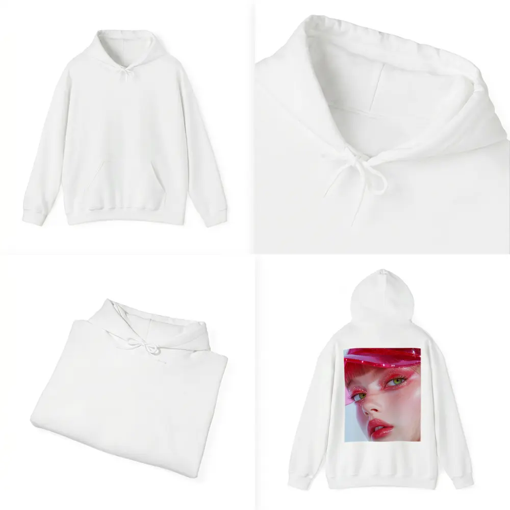 Pink Glitter Makeup Woman Glossy Cap – Hoodies