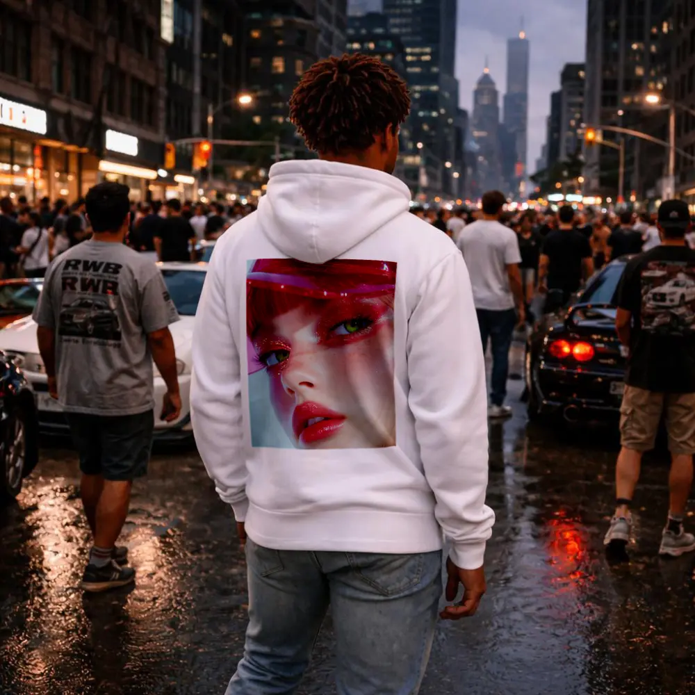 Pink Glitter Makeup Woman Glossy Cap – Hoodies